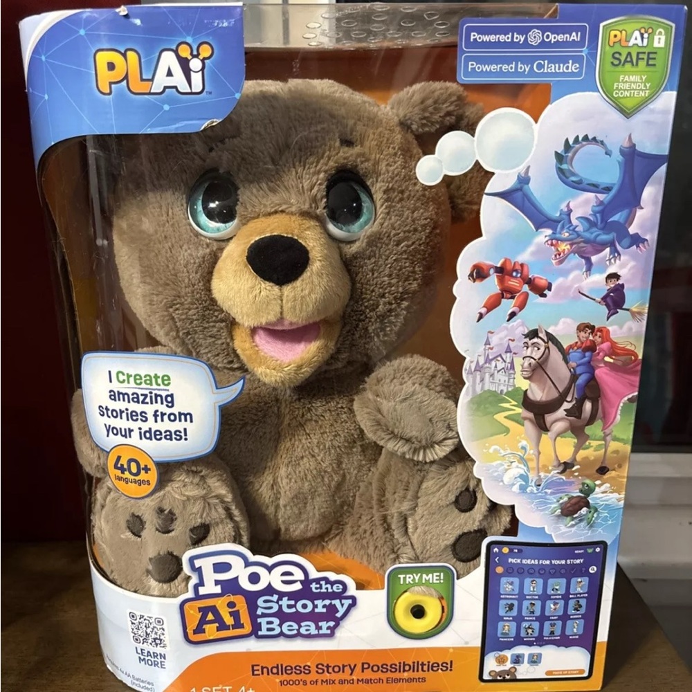 NEW Poe The AI Story Bear - My Fuzzy Friend Teddy Gift